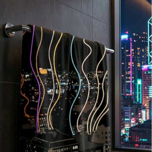 Boston City Lights Bad Handdoek