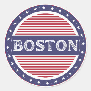 Boston City Pride Embleem – Amerikaanse identiteit Ronde Sticker