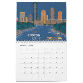Boston City Skyline, Boston kaart Kalender (Jan 2026)