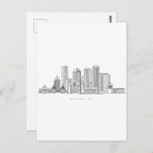 Boston City Skyline, Boston kaart skyline (Voorkant / Achterkant)
