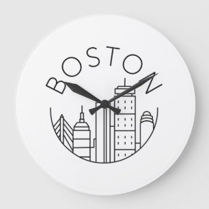 Boston City Skyline, Boston kaart skyline Grote Klok