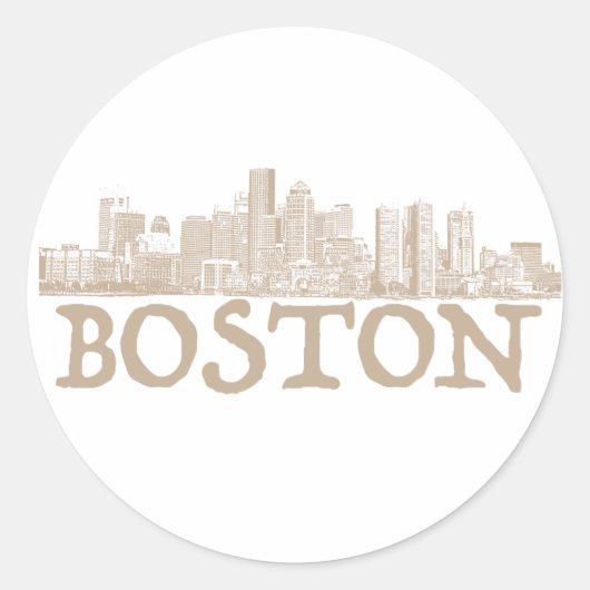 Boston City skyline stickers (Voorkant)