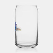 Boston City Skyline Waterverf | Modern Boston MA Blikvorm Glas (Rechts)