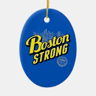 Boston City Sterke herinneringen aan Blue Keramisch Ornament
