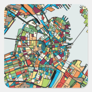 Boston City USA Vierkante Sticker