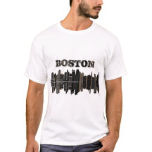 Boston Cityscape Mannen Tee Shirt