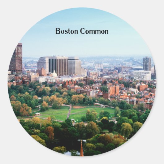 Boston Common, openbaar park, Ronde Sticker (Voorkant)