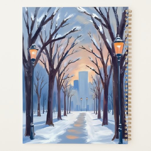 Boston Common | Winter Snowfall Watercolor Planner (Achterkant)