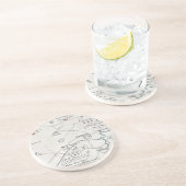 BOSTON-CONCORD MAP, 1775 ZANDSTEEN ONDERZETTER (Zijkant)