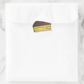 Boston Cream Pie Slice Baking Chocolate Dessert Ronde Sticker (Tas)
