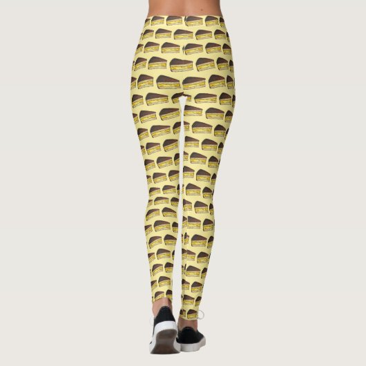 Boston Cream Pie Slice Foodie Massachusetts Leggings (Achterkant)