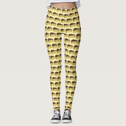 Boston Cream Pie Slice Foodie Massachusetts Leggings (Voorkant)