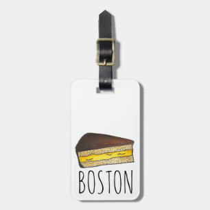 Boston Cream Pie Slice Massachusetts Foodie Yellow Bagagelabel