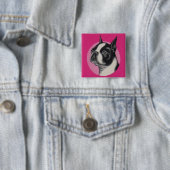 Boston dooder vierkante button 5,1 cm (In situ)