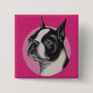 Boston dooder vierkante button 5,1 cm
