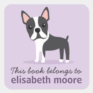 Boston doodsbeangstigende boekbordenboek vierkante sticker