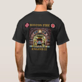 Boston Fire Engine-33 T-shirt (Achterkant)