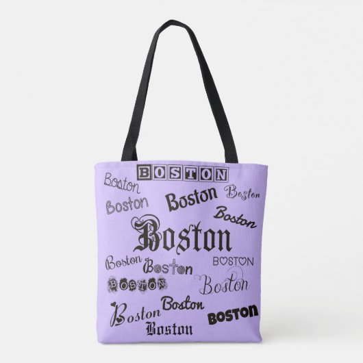 Boston Fonts op Lavender Draagtas (Achterkant)