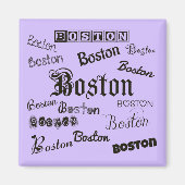 Boston Fonts op Lavender Magneet (Voorkant)