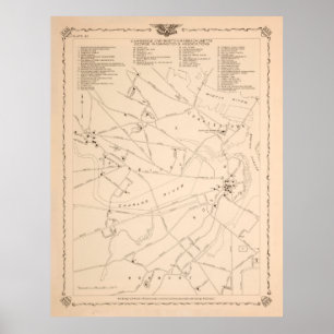 Boston George Washington Landmark Map Poster
