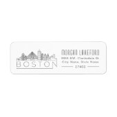 Boston gestileerde skyline | etiket (Voorkant)