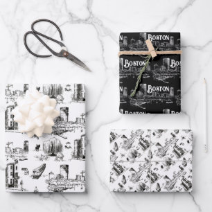  Boston Gift Wrap Reeks Inpakpapier Vel