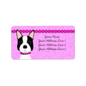 Boston Girl Boston Terrier Adresetiketten Etiket (Voorkant)