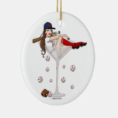 Boston Girl Martini Kerstornament Keramisch Ornament (Rechts)