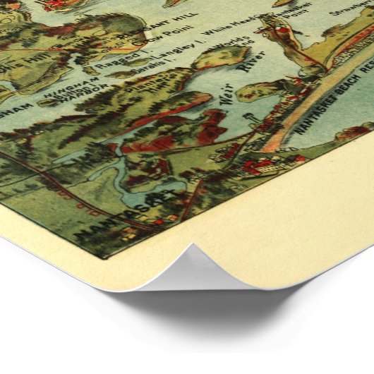 Boston Harbor Birdseye Poster (Hoek)