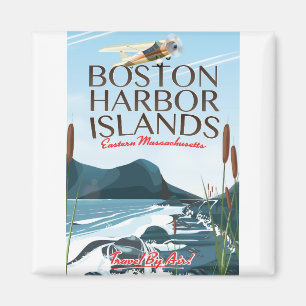 Boston Harbor Massachusetts Vluchtposter Magneet