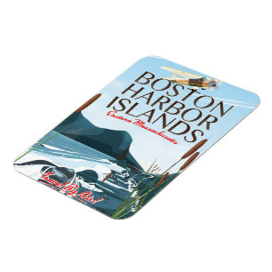 Boston Harbor Massachusetts Vluchtposter Magneet