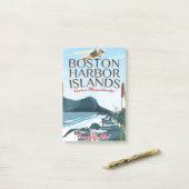 Boston Harbor Massachusetts Vluchtposter Post-it® Notes (Op bureau)