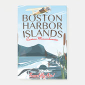 Boston Harbor Massachusetts Vluchtposter Post-it® Notes (Voorkant)