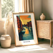 Boston Harbor Sunset Poster