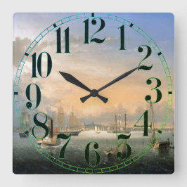 Boston Harbour 1854 Vierkante Klok