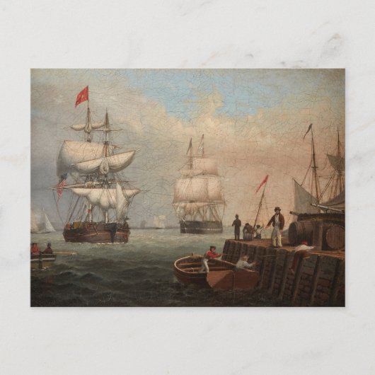 Boston Harbour beroemd gemaakt door Fitz Henry Lan Briefkaart (Voorkant)