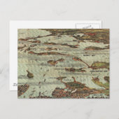 Boston Harbour Birdseye-uitzicht-kaart Briefkaart (Voorkant / Achterkant)