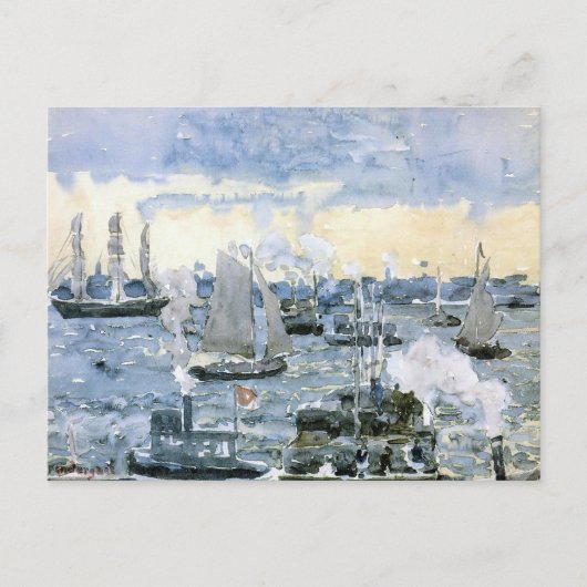 Boston Harbour, kunstschilderkunst, Briefkaart (Voorkant)