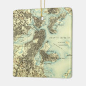 Boston Harbour  Map Keramisch Ornament (Links)