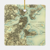 Boston Harbour  Map Keramisch Ornament (Achterkant)