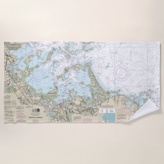 Boston Harbour Nautical Chart 13270 Strandlaken (Voorkant)