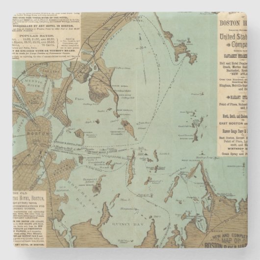 Boston Harbour Stenen Onderzetter (Voorkant)