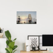 Boston Harbour, Sunset Poster (Thuiskantoor)