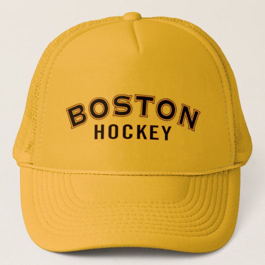 Boston Hockey Gold Trucker Hat Pet (Voorkant)