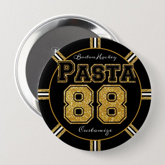 Boston hockey pasta 88 ronde button 4,0 cm (Voorkant /achterkant)