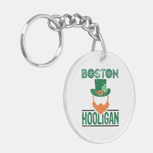 Boston Hooligan St Patricks Day Sleutelhanger (Voorkant Links)