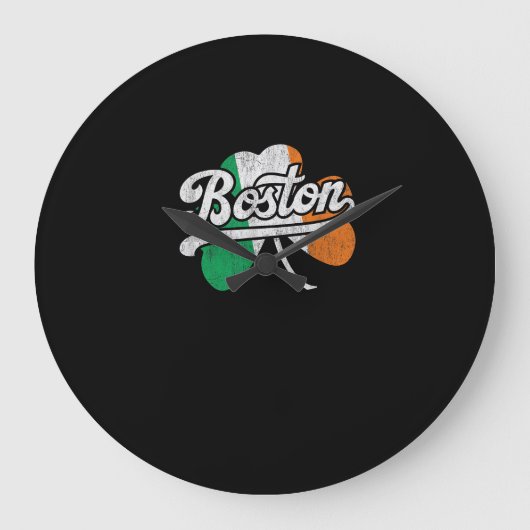 Boston Iers T-shirt Grote Klok (Voorkant)