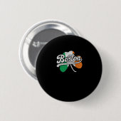 Boston Iers T-shirt Ronde Button 5,7 Cm (Voorkant /achterkant)