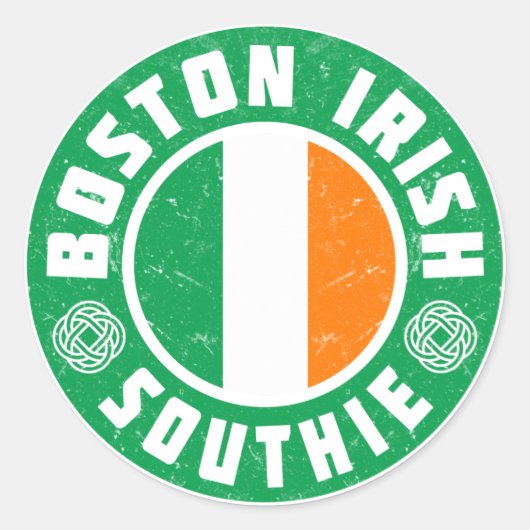 Boston Irish Southie Ronde Sticker (Voorkant)
