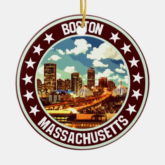 Boston Keramisch Ornament (Voorkant)